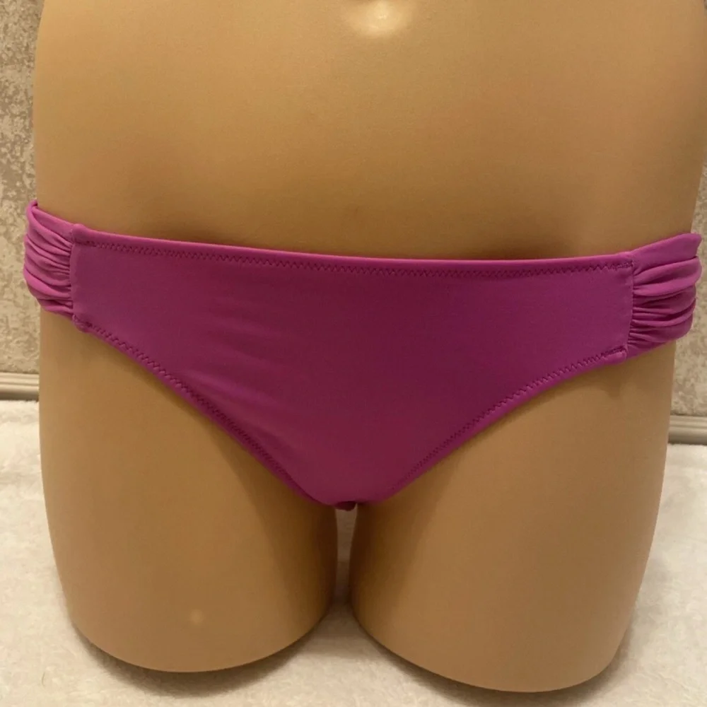 Victoria's Secret Multicolor Paint Splatter Bikini with Pink Bottom